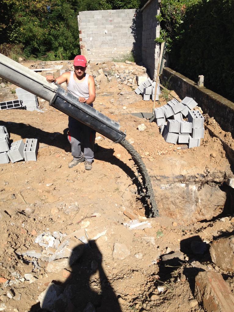 Chantier maison neuve Patrick au coulage