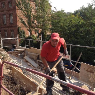 Chantier Pratgraussals réfection d'un mur à l'indentique NADALIN BATITARN